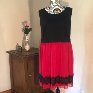 RED/BLACK plus size LACE DRESS